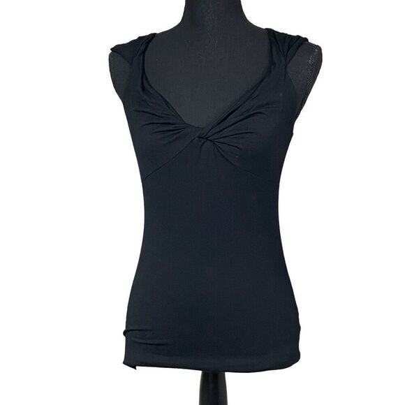 Banana Republic Black Twisted Sweetheart Top MI0205 - Picture 1 of 7